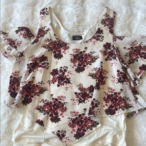 Floral Cold Shoulder Top